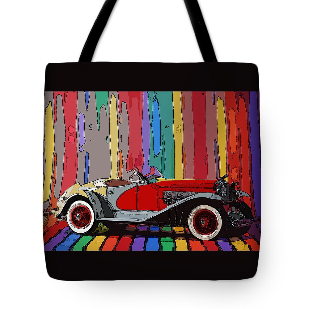 Duesenberg Roadster Tote Bag featuring the photograph Coop's Duesy by James Rentz