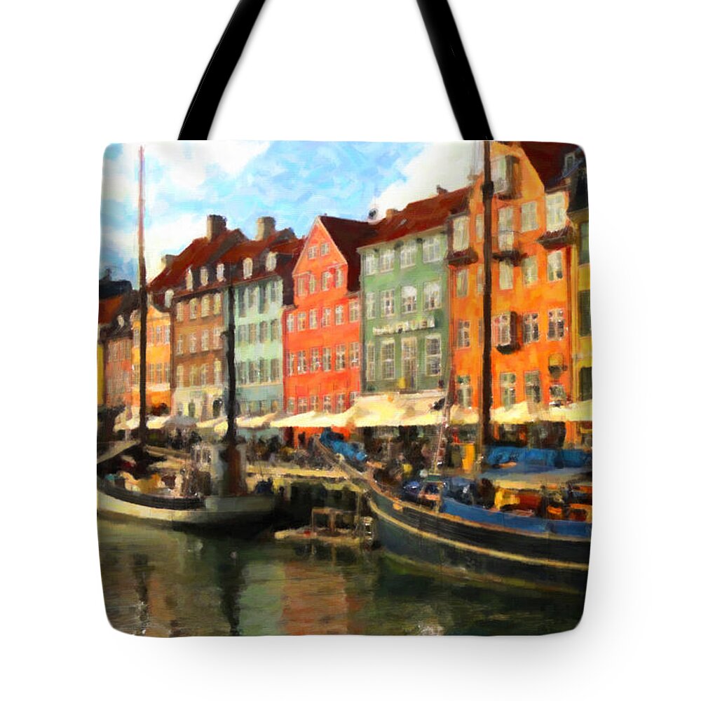 Urban Tote Bag featuring the painting Copenhagen by Chris Armytage