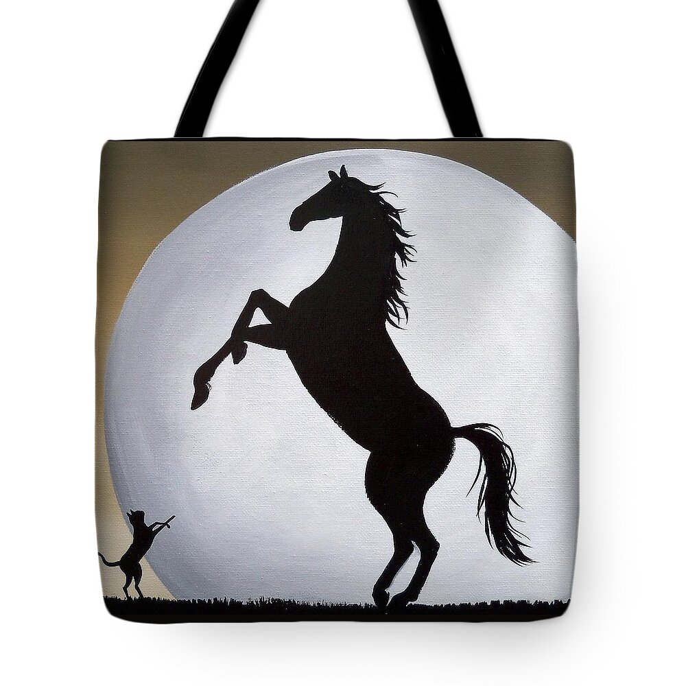 Horse Tote Bag featuring the painting Copy Cat by Debbie Criswell