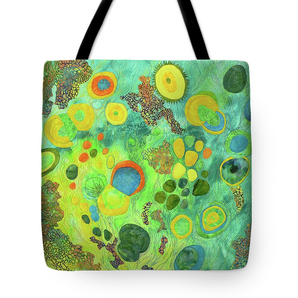 Coral Tote Bag featuring the tapestry - textile Coral Beach by Pat Dolan