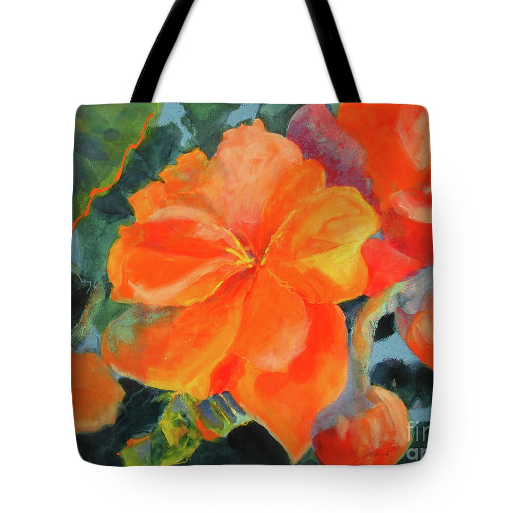 Painting Tote Bag featuring the painting Coral Begonias by Kathy Braud