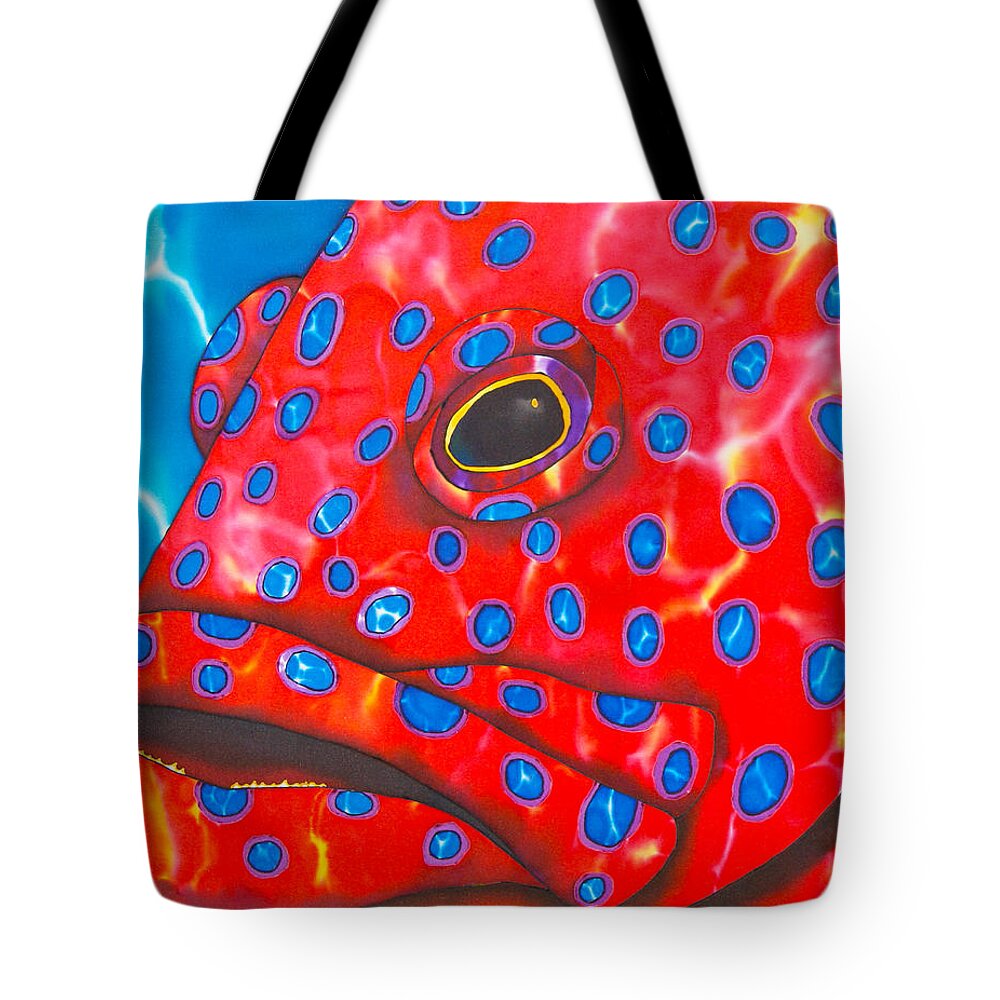 Coral Grouper Tote Bag featuring the painting Coral Groupper II by Daniel Jean-Baptiste