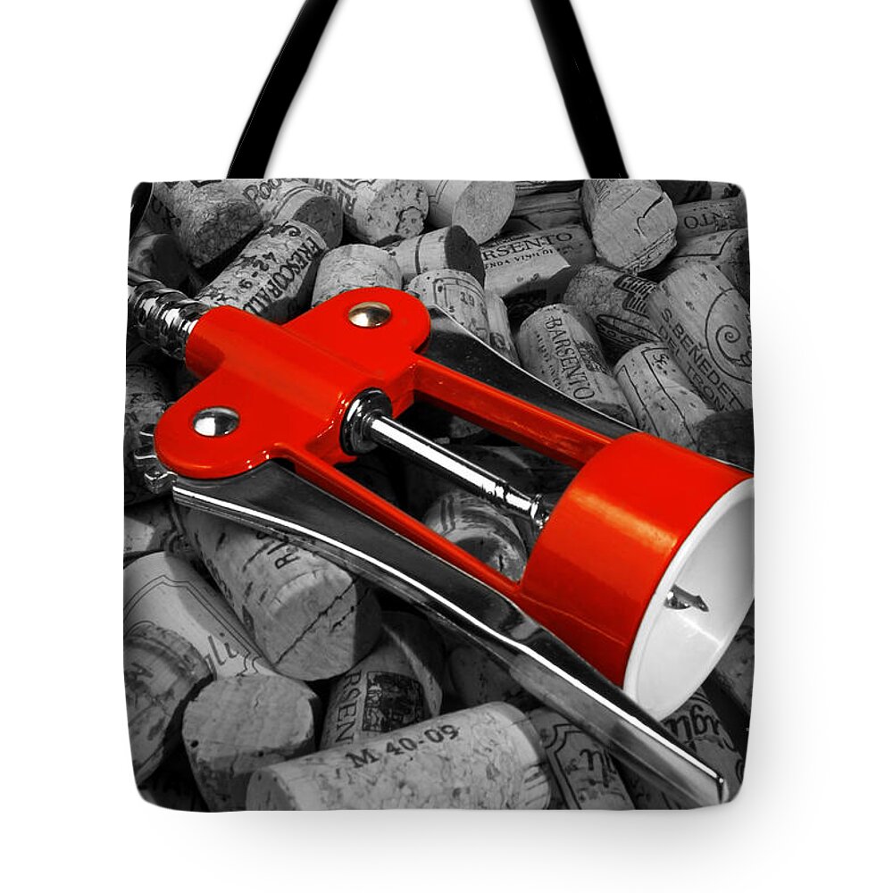 Bottle Opener Tote Bag featuring the photograph Corks and Classic Bottle Opener by Stefano Senise