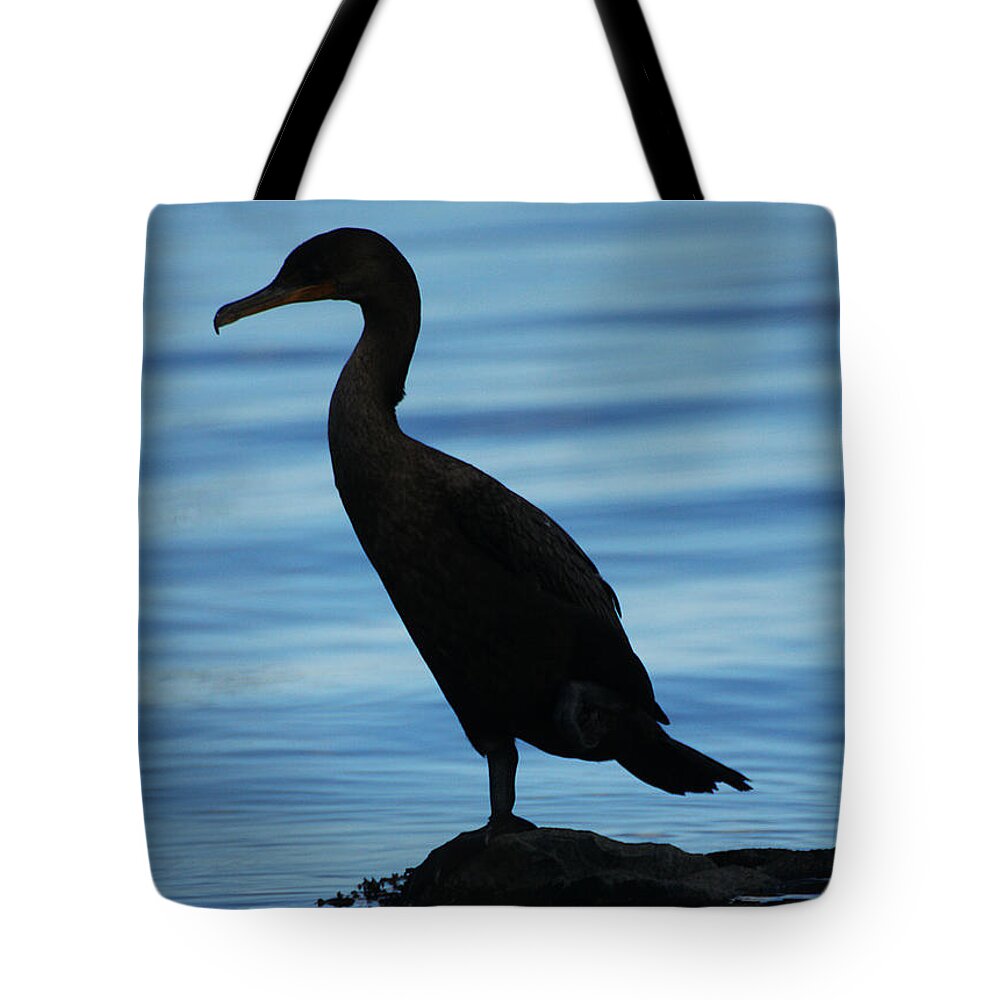 Wildlife Tote Bag featuring the photograph Cormorant Silhouette by William Selander
