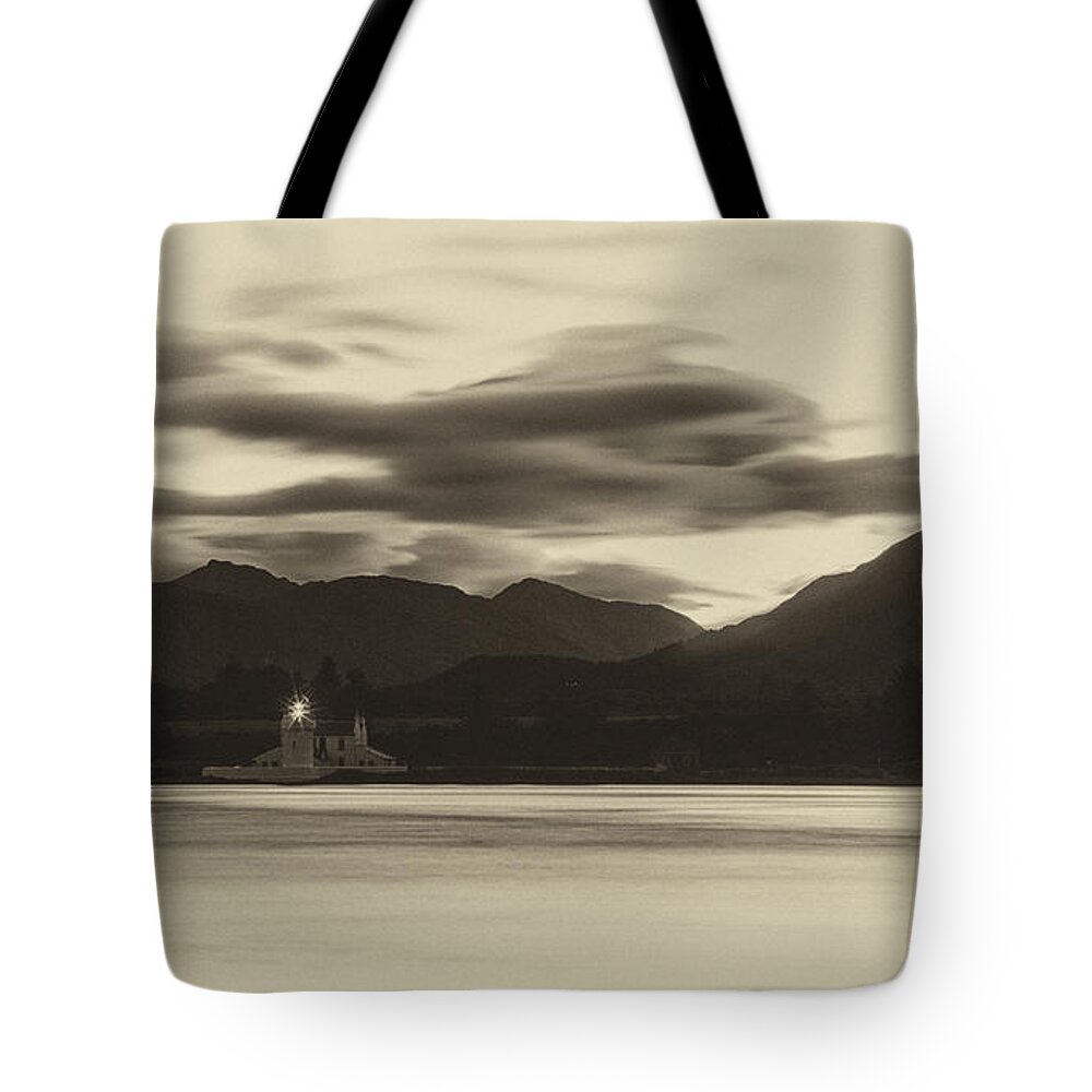 Ardgour Tote Bag featuring the photograph Corran Narrows at dusk. by John Paul Cullen