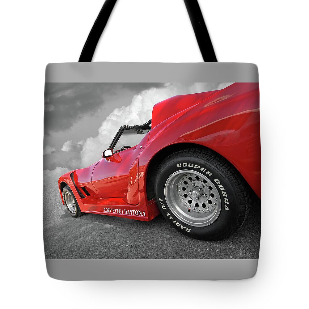 Corvette Tote Bag featuring the photograph Corvette Daytona by Gill Billington