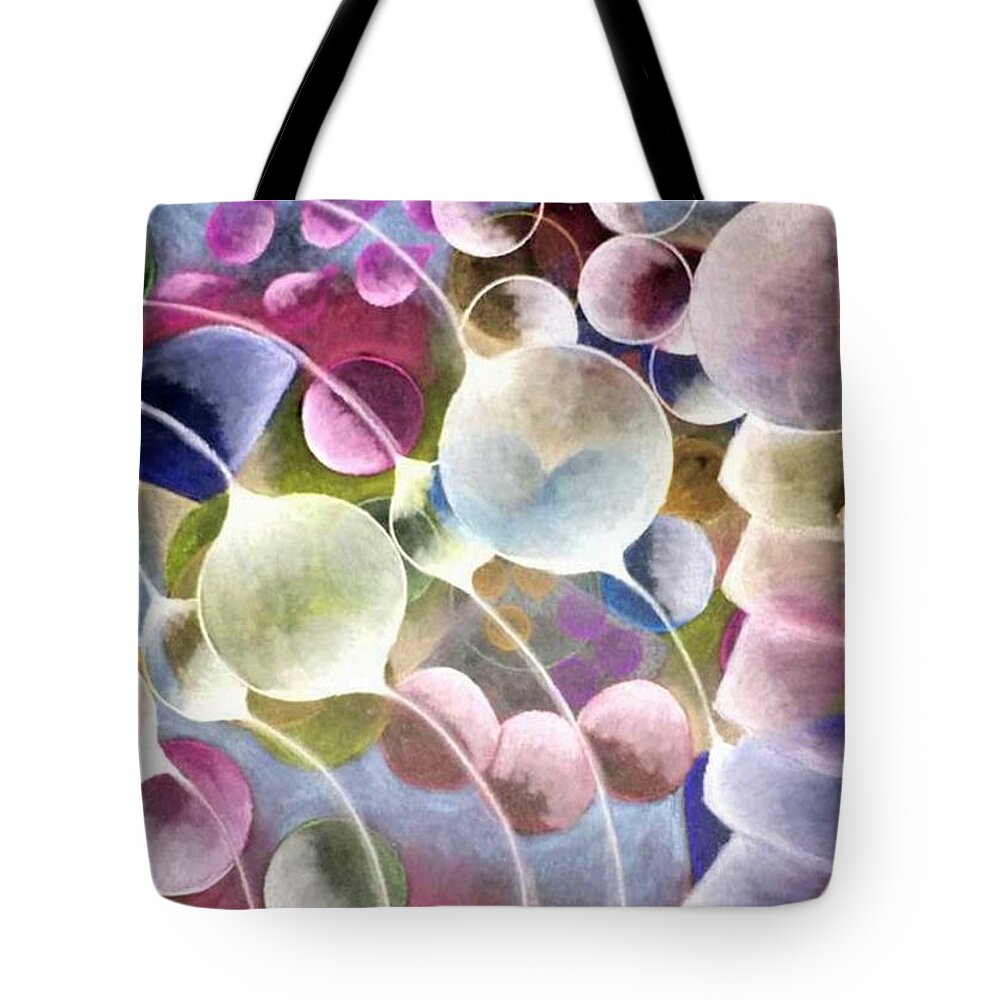 Cosmic Tote Bag featuring the pastel Cosmic Genomes II by Laurie's Intuitive