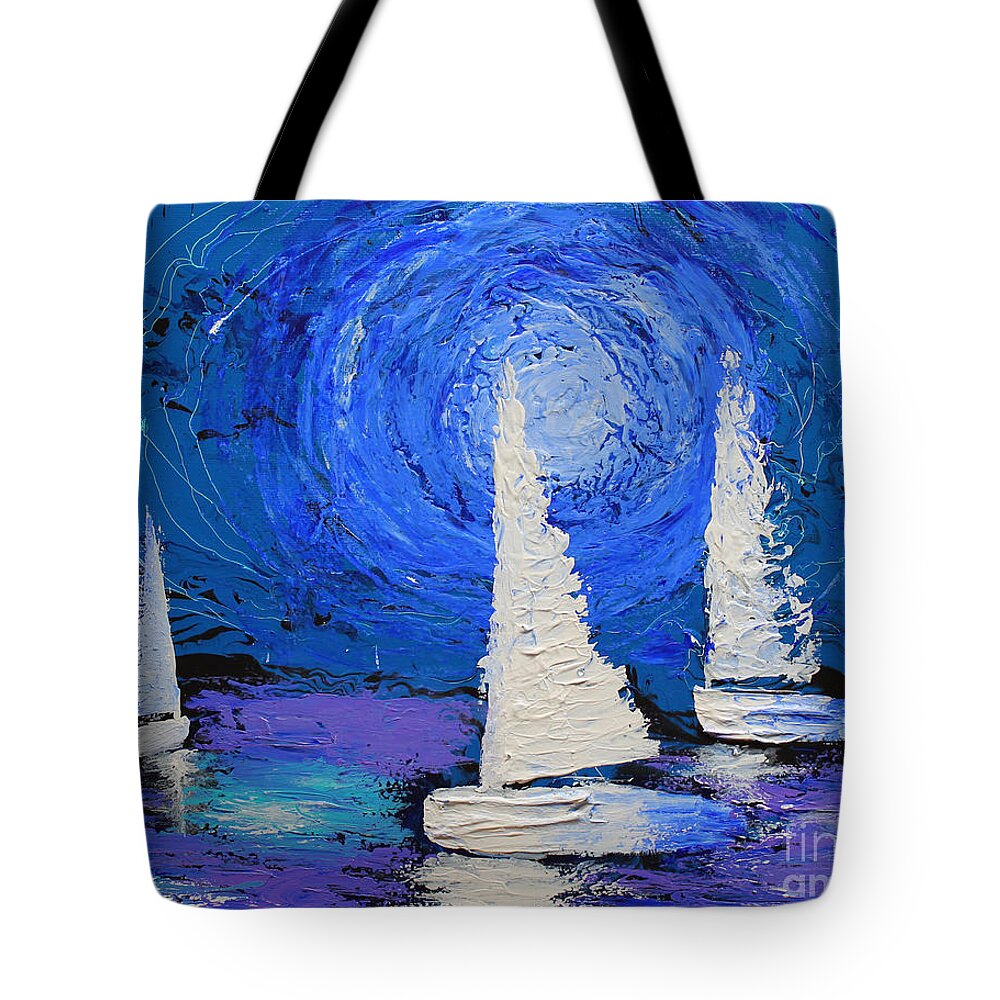 Sail Tote Bag featuring the painting Cosmic Sails by Jerome Wilson
