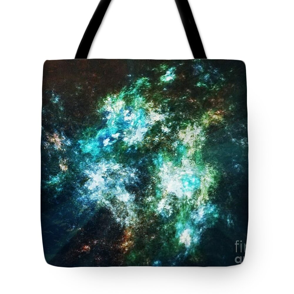 Cosmos Tote Bag featuring the digital art Cosmos by Diamante Lavendar