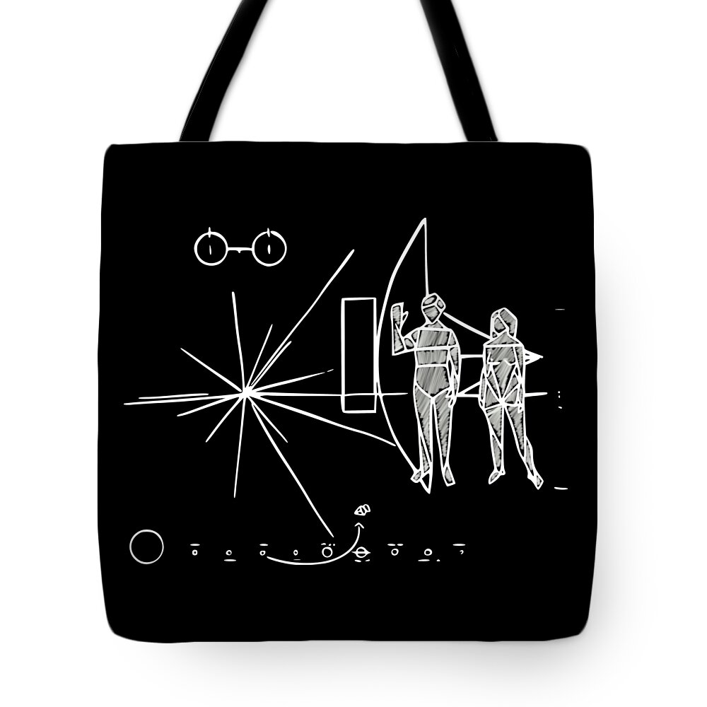 Cosmos Tote Bag featuring the digital art Cosmos greetings by Piotr Dulski