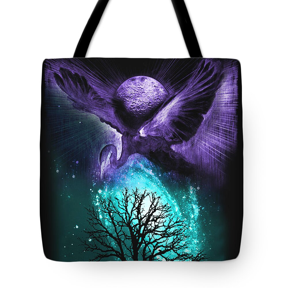 Heron Tote Bag featuring the painting Cosmos by Ragen Mendenhall