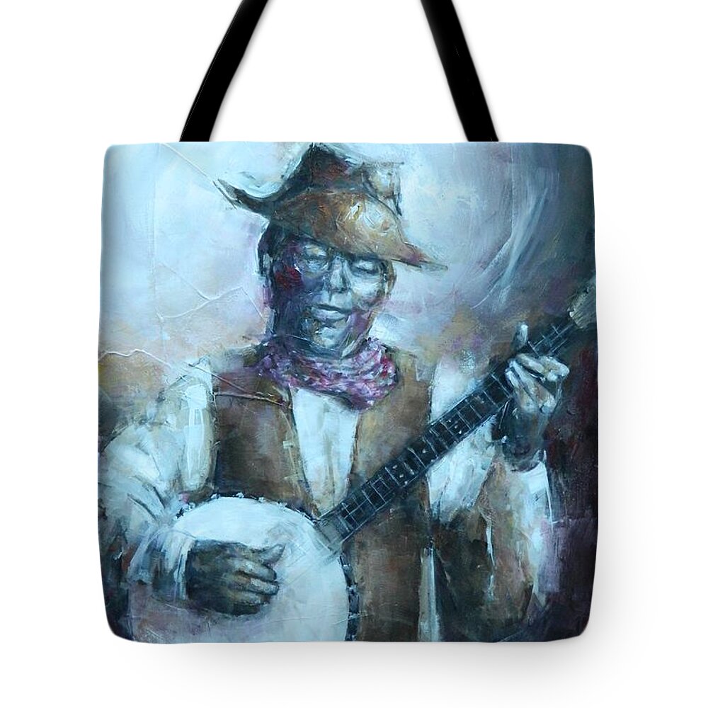 Banjo Tote Bag featuring the painting Cotton Eye Joe by Dan Campbell