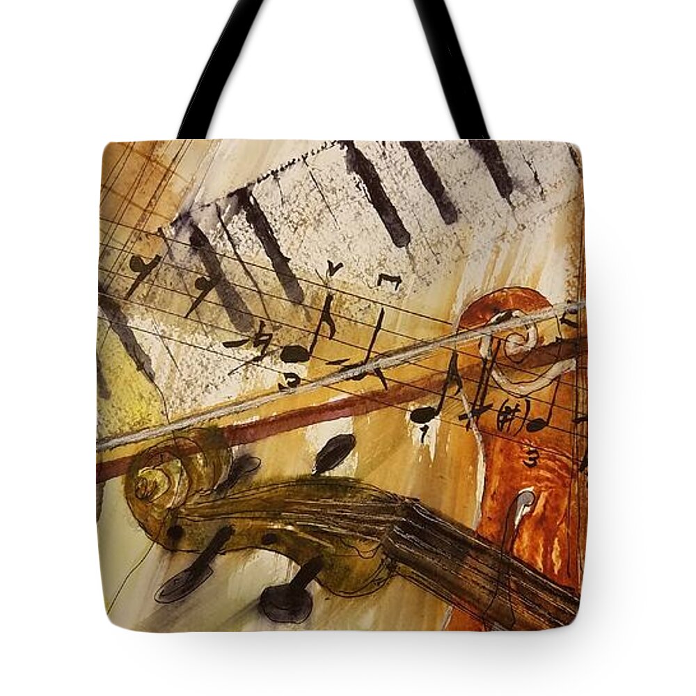 Music Tote Bag featuring the painting Cotton Pickin' Blues by Vic Delnore