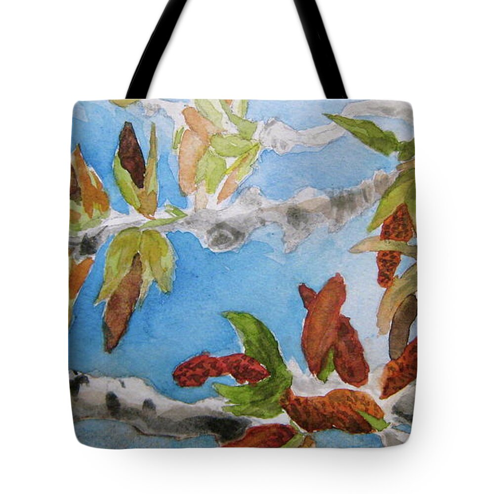 Branch Tote Bag featuring the painting Cottonwood Branches In Spring by Beverley Harper Tinsley