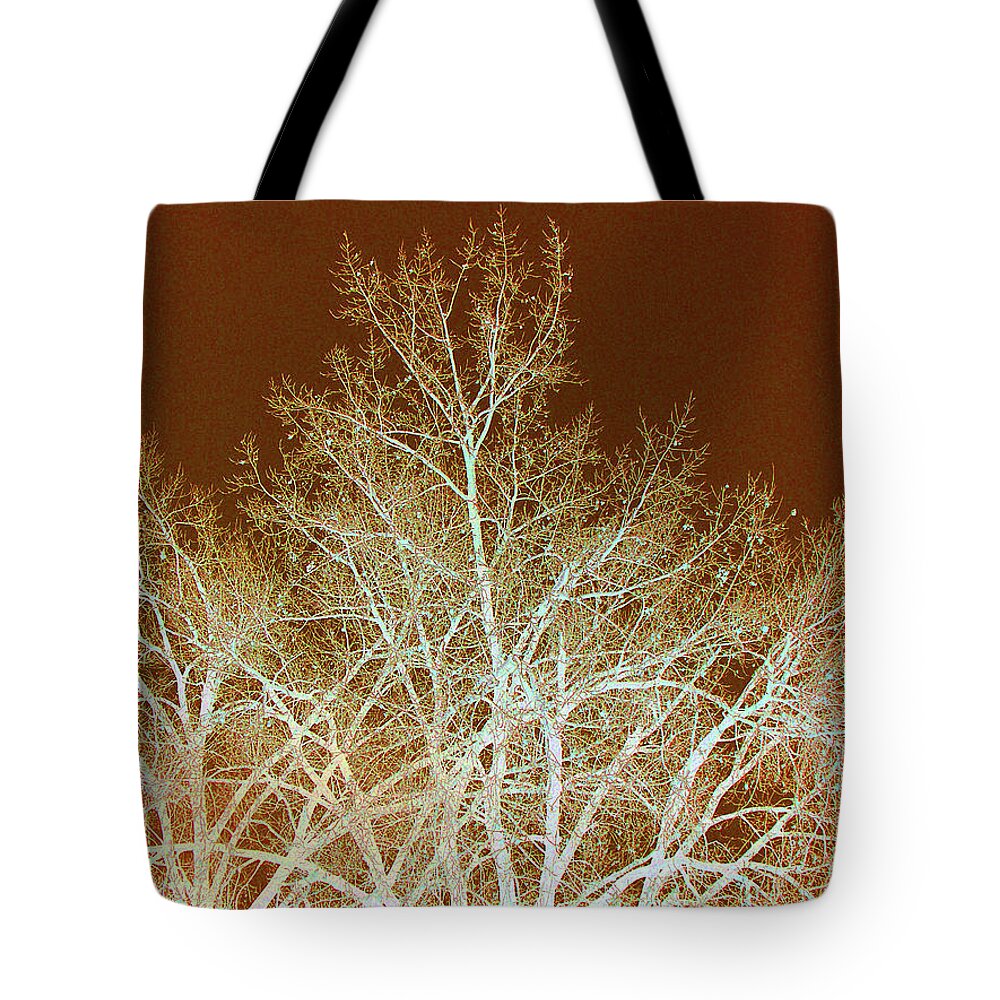 Cottonwoods Tote Bag featuring the photograph Cottonwood Calligraphy by Cris Fulton