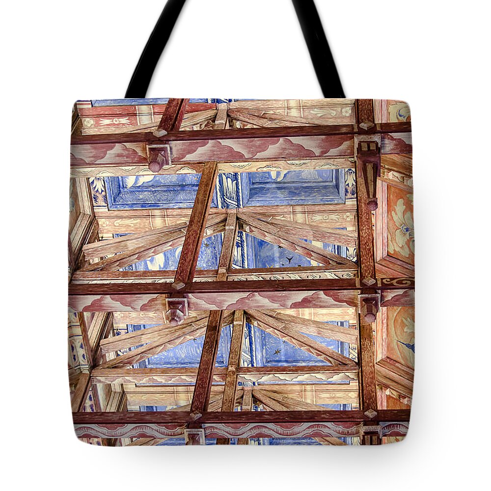 Blue Tote Bag featuring the photograph Council Chamber's ceiling in the City Hall of Stockholm by RicardMN Photography