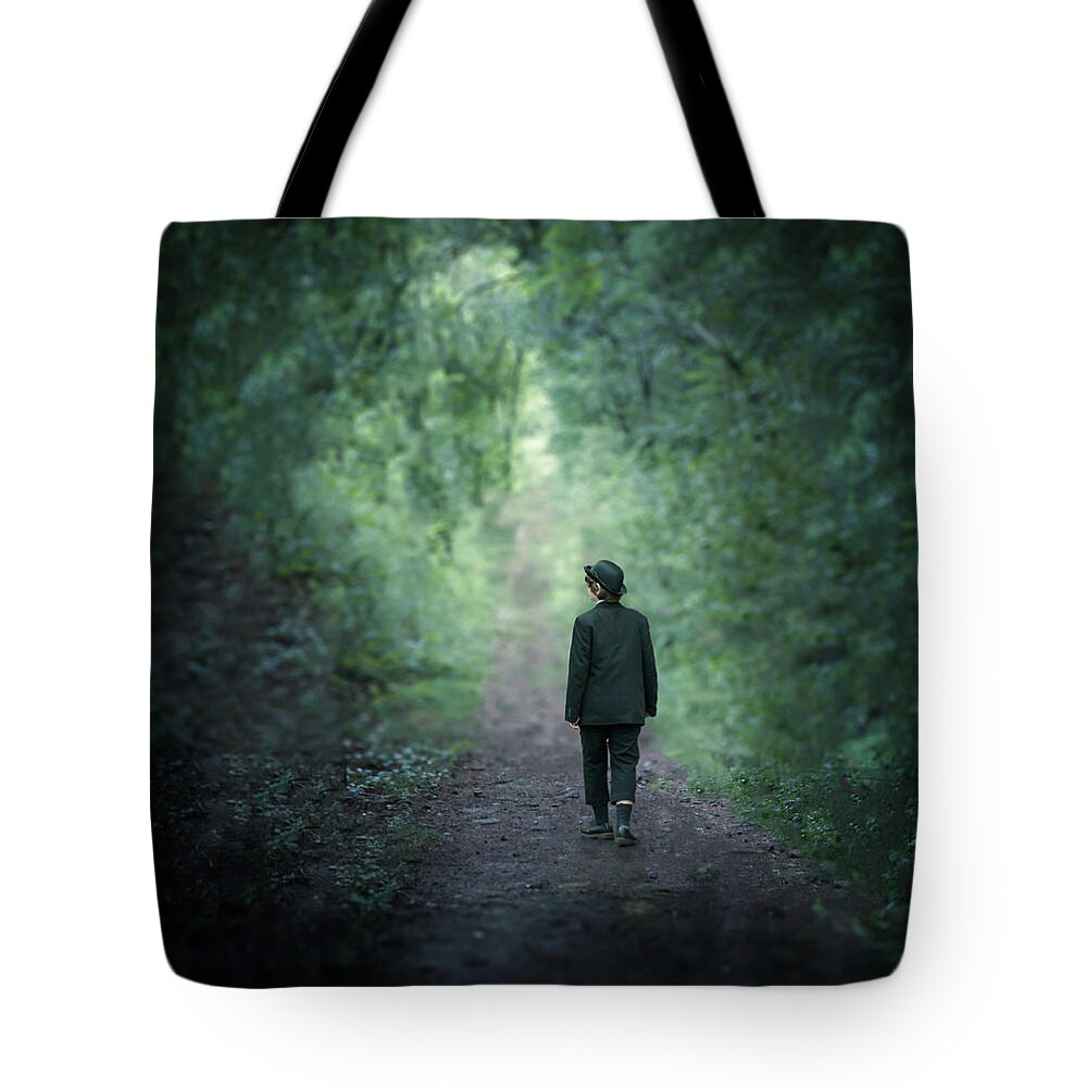Path Tote Bag featuring the digital art Country Path by Rick Mosher