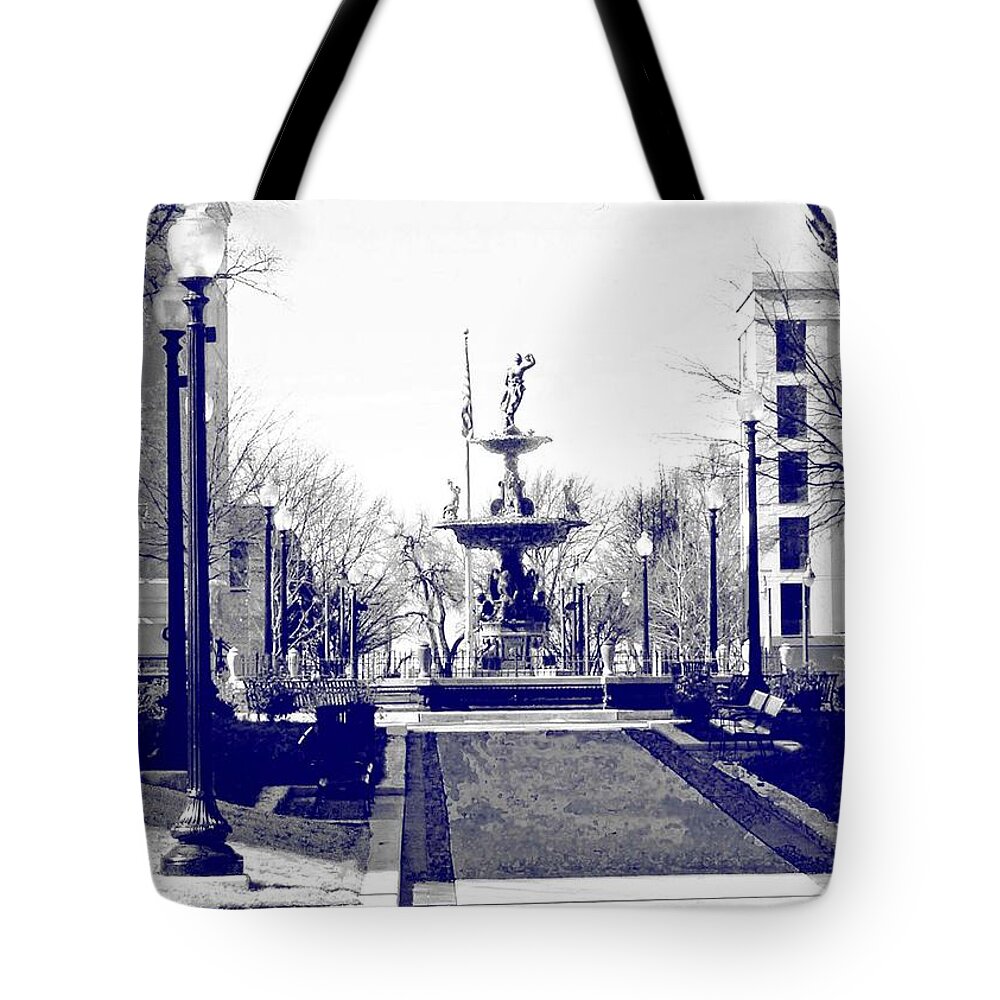 Court Square Tote Bag featuring the photograph Court Square Downtown Memphis TN by Lizi Beard-Ward