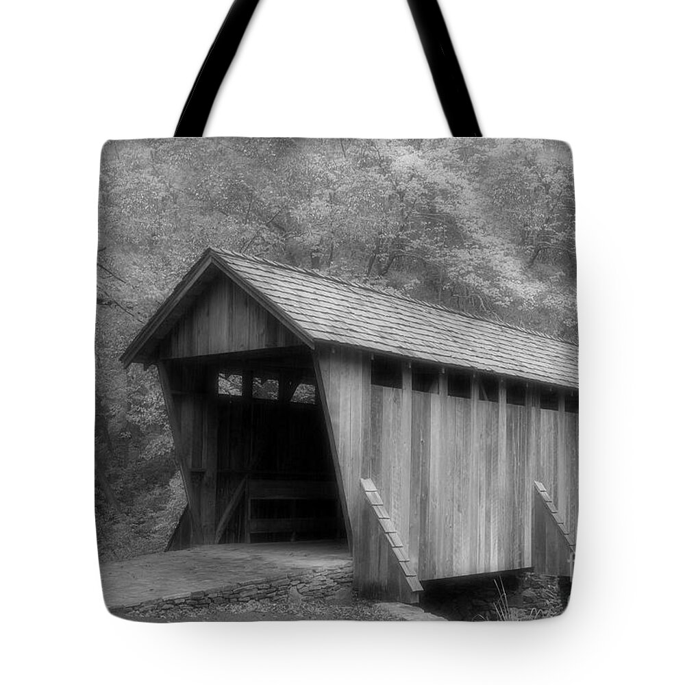 Covered Bridge Tote Bag featuring the photograph Covered Bridge by Karol Livote
