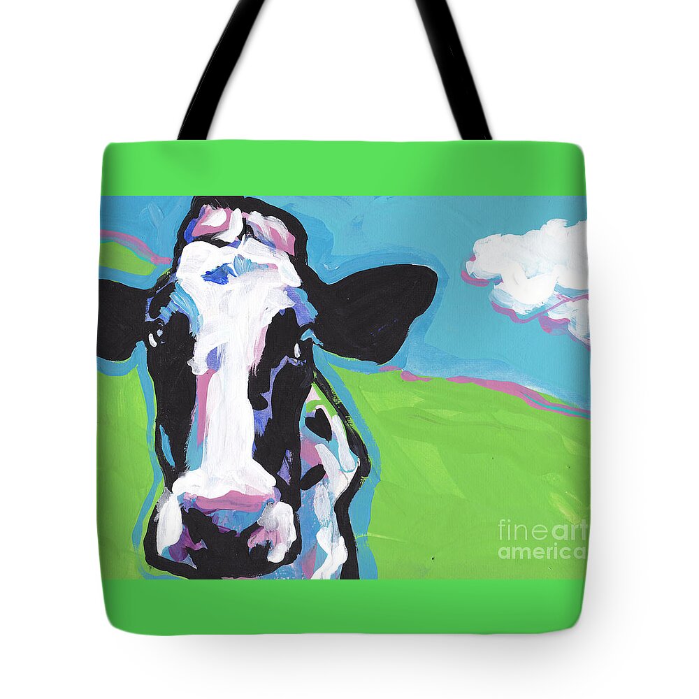 Cow Tote Bag featuring the painting Cow Cow by Lea S