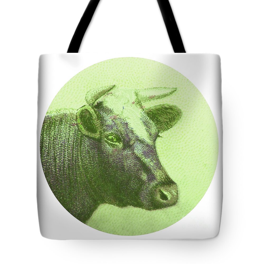 Cow Tote Bag featuring the digital art Cow II by Desiree Warren