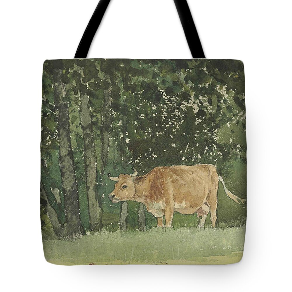 19th Century American Painters Tote Bag featuring the painting Cow in Pasture by Winslow Homer
