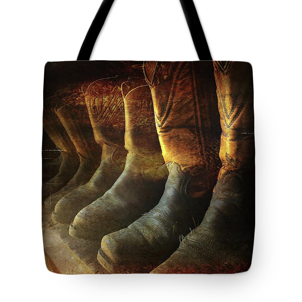 Boots Tote Bag featuring the photograph Cowboy Boots by Peggy Dietz