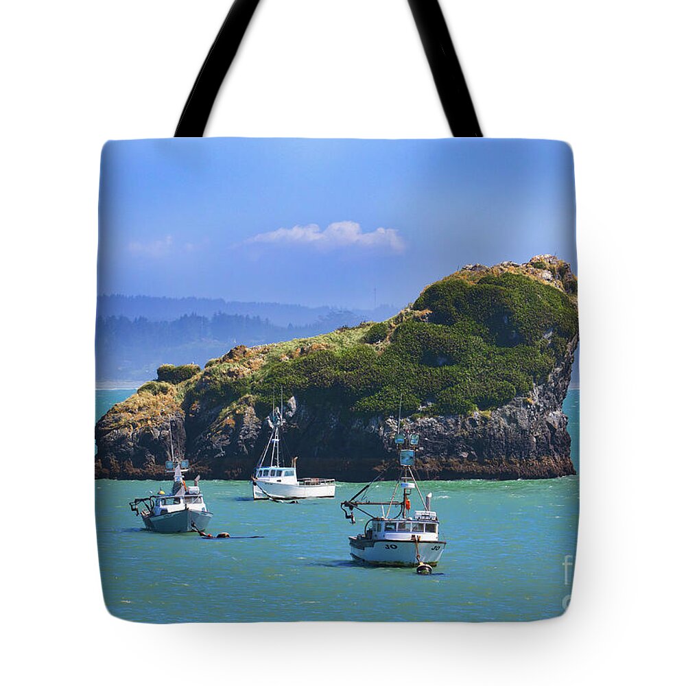 Crab Boats Tote Bag featuring the photograph Crab Boats by Mitch Shindelbower