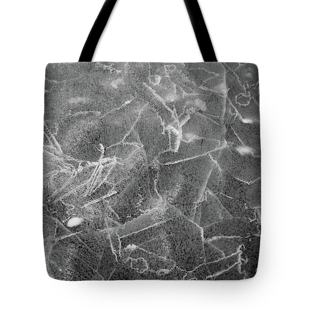 Closeup Tote Bag featuring the photograph Cracks in Mountain Ice by Rob Lantz
