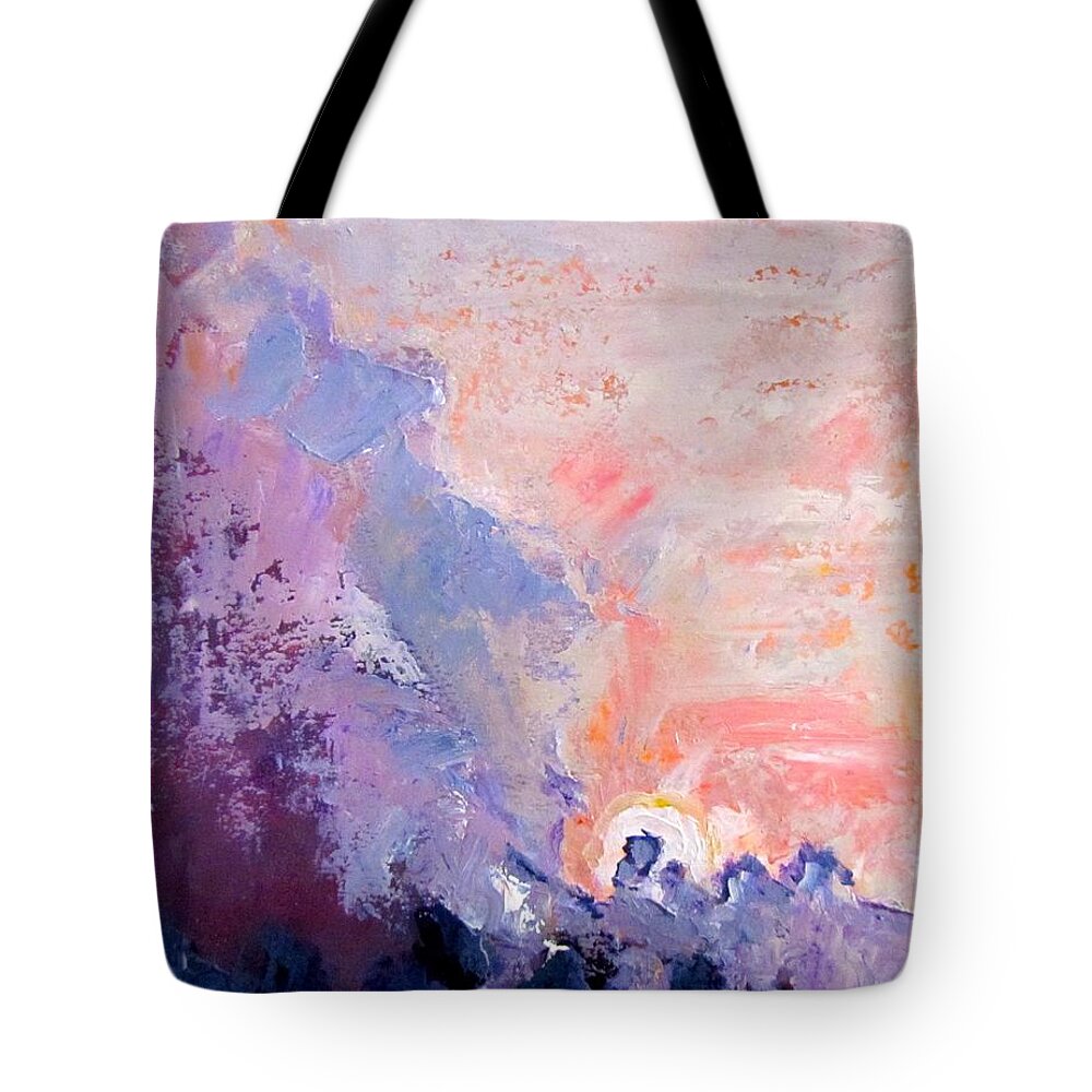 Clouds Tote Bag featuring the painting Craig's Clouds by Barbara O'Toole