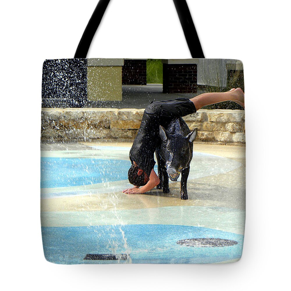 Parks And Recreation Tote Bag featuring the photograph Crash and Splash by Christopher Mercer