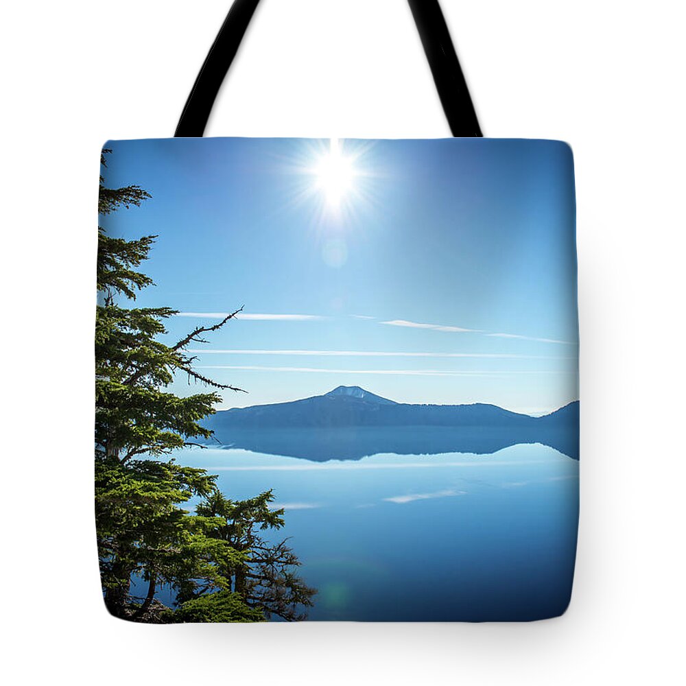 Crater Lake Tote Bag featuring the photograph Crater Lake by Aileen Savage