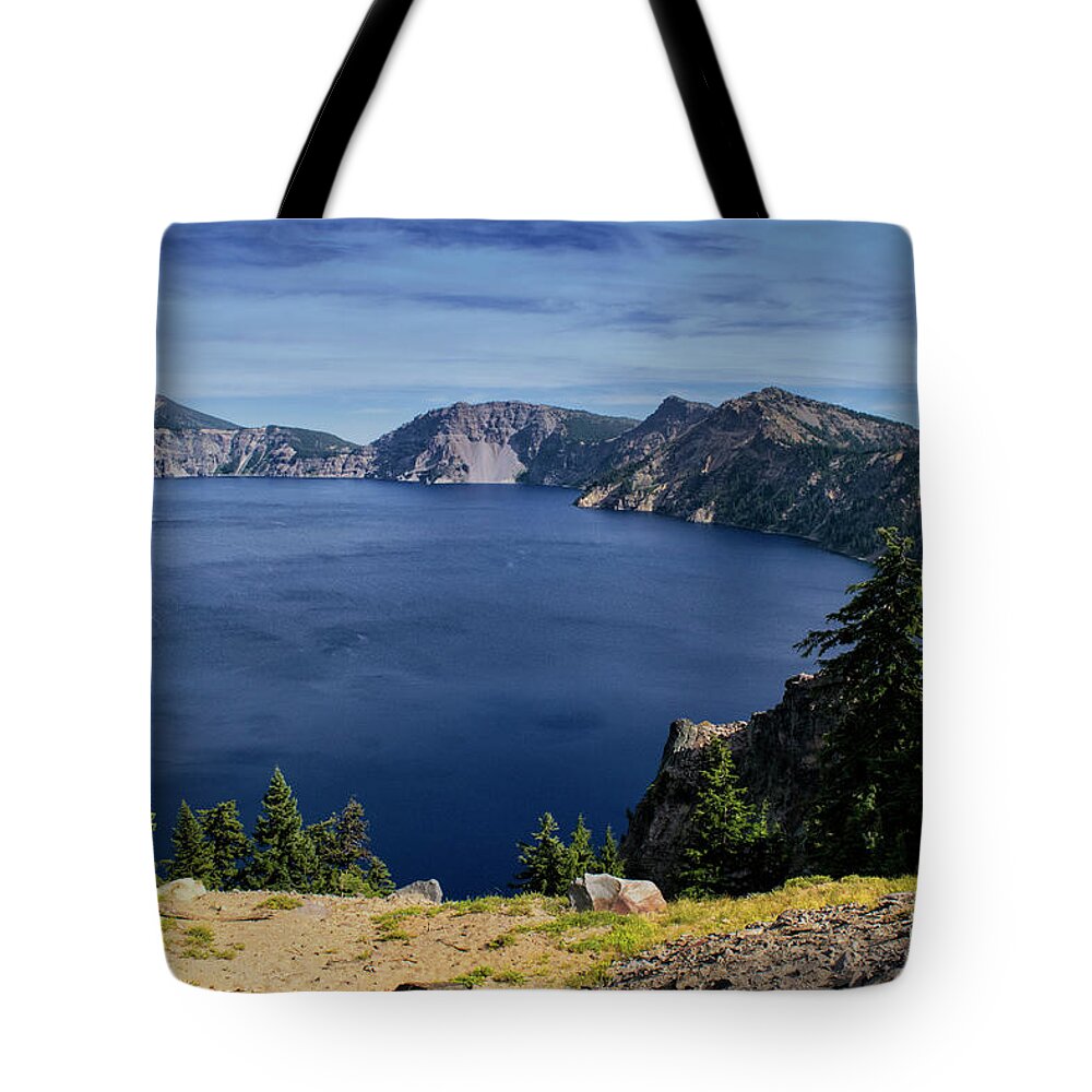 Crater Lake Oregon Tote Bag featuring the photograph Crater Lake View by Frank Wilson