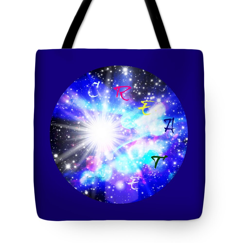 Words Tote Bag featuring the digital art Create by Leanne Seymour