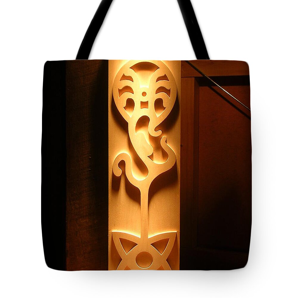 Creation Tote Bag featuring the sculpture Creation by Jack Harries