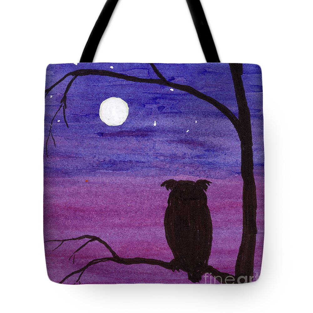Owl Tote Bag featuring the painting Crested Owl by Jackie Irwin