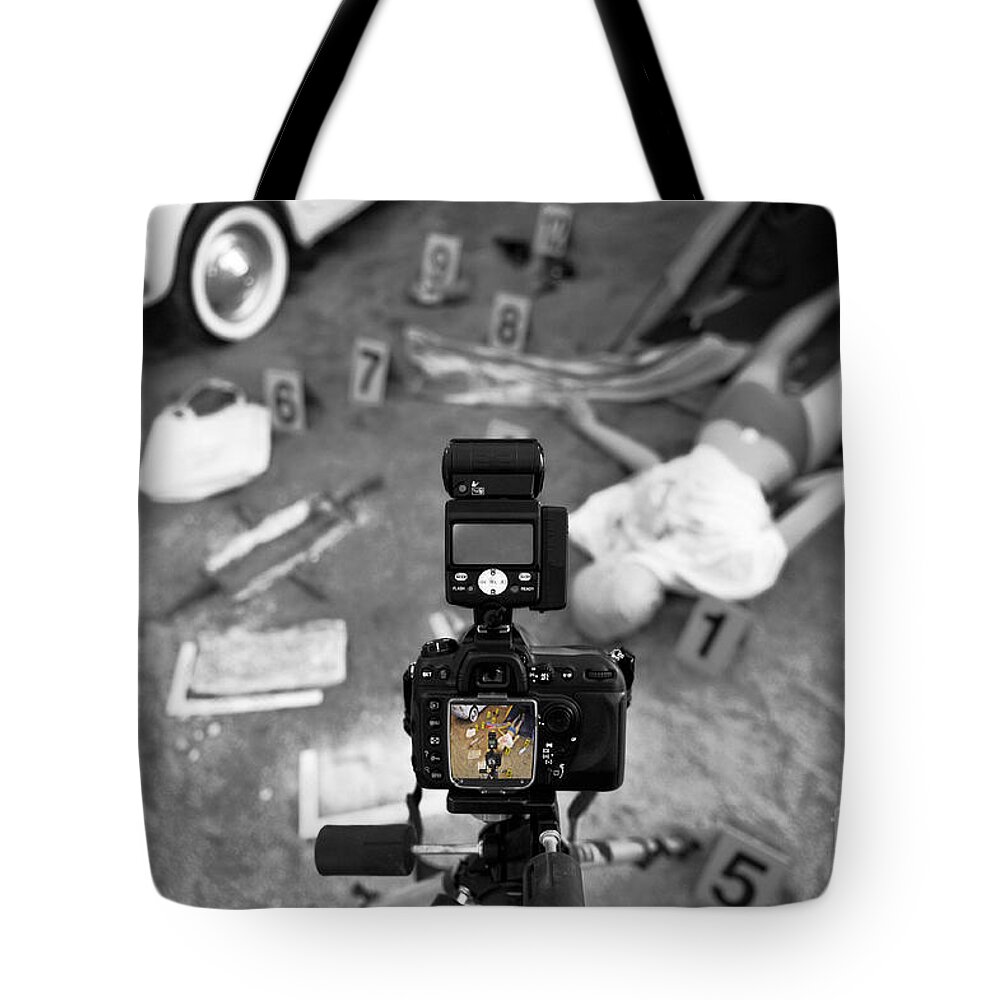 Csi Tote Bag featuring the photograph Crime Scene Investigation Scene by Stefano Senise