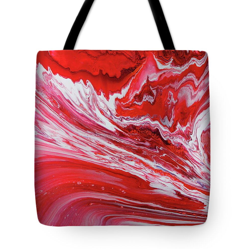 Crimson Tote Bag featuring the painting Crimson Paradox by Madeleine Arnett