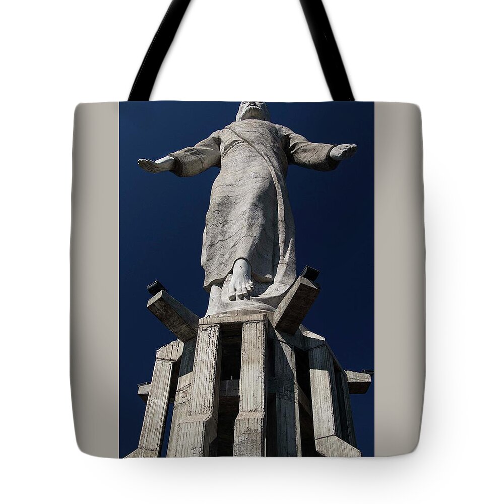 Christ Tote Bag featuring the photograph Cristo De El Picacho - 3 by Hany J