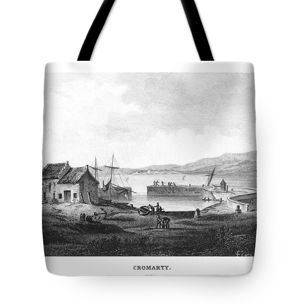 Scotia Depicta By By James Fittler - Cromarty - Etchings Of Towns Tote Bag featuring the painting Cromarty Etchings of towns by MotionAge Designs