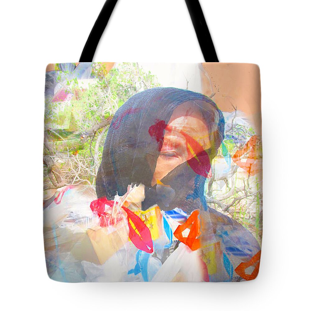Crone Tote Bag featuring the photograph Crone The Throw Away Woman by Feather Redfox