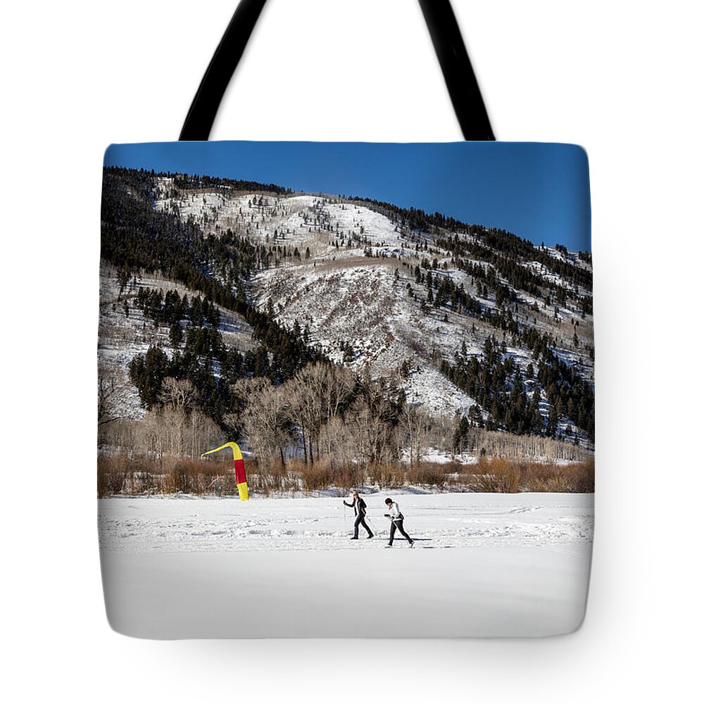  Tote Bag featuring the photograph Cross-county skiers outside Aspen by Carol M Highsmith