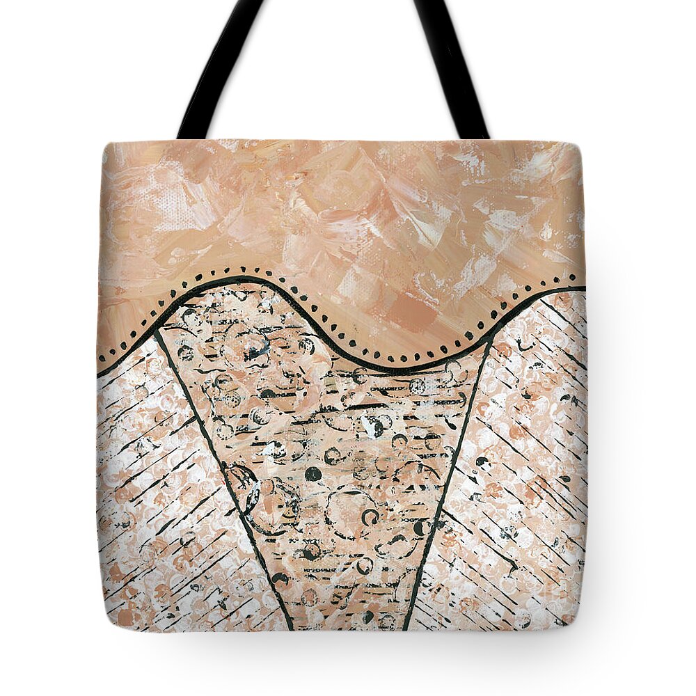 Abstract Tote Bag featuring the painting Cross Section by Diane Thornton