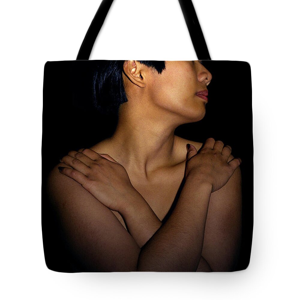 Woman Tote Bag featuring the photograph Crossed Arms by David Kleinsasser