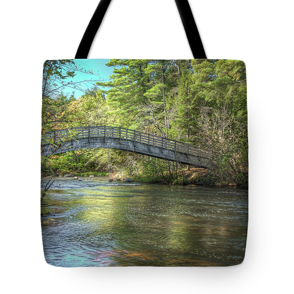 Bridge Mcclintock Tote Bag featuring the photograph Crossing by Brad Bellisle