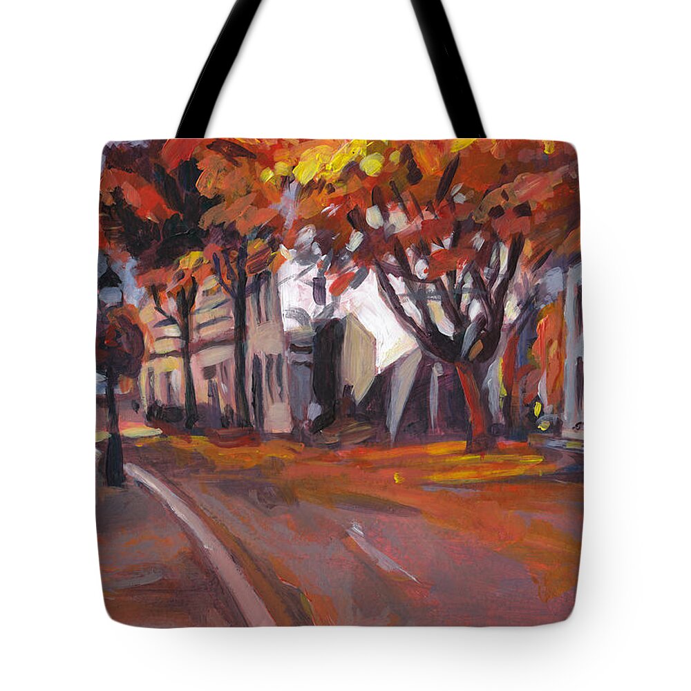 Maastricht Tote Bag featuring the painting Crossing in Maastricht by Nop Briex