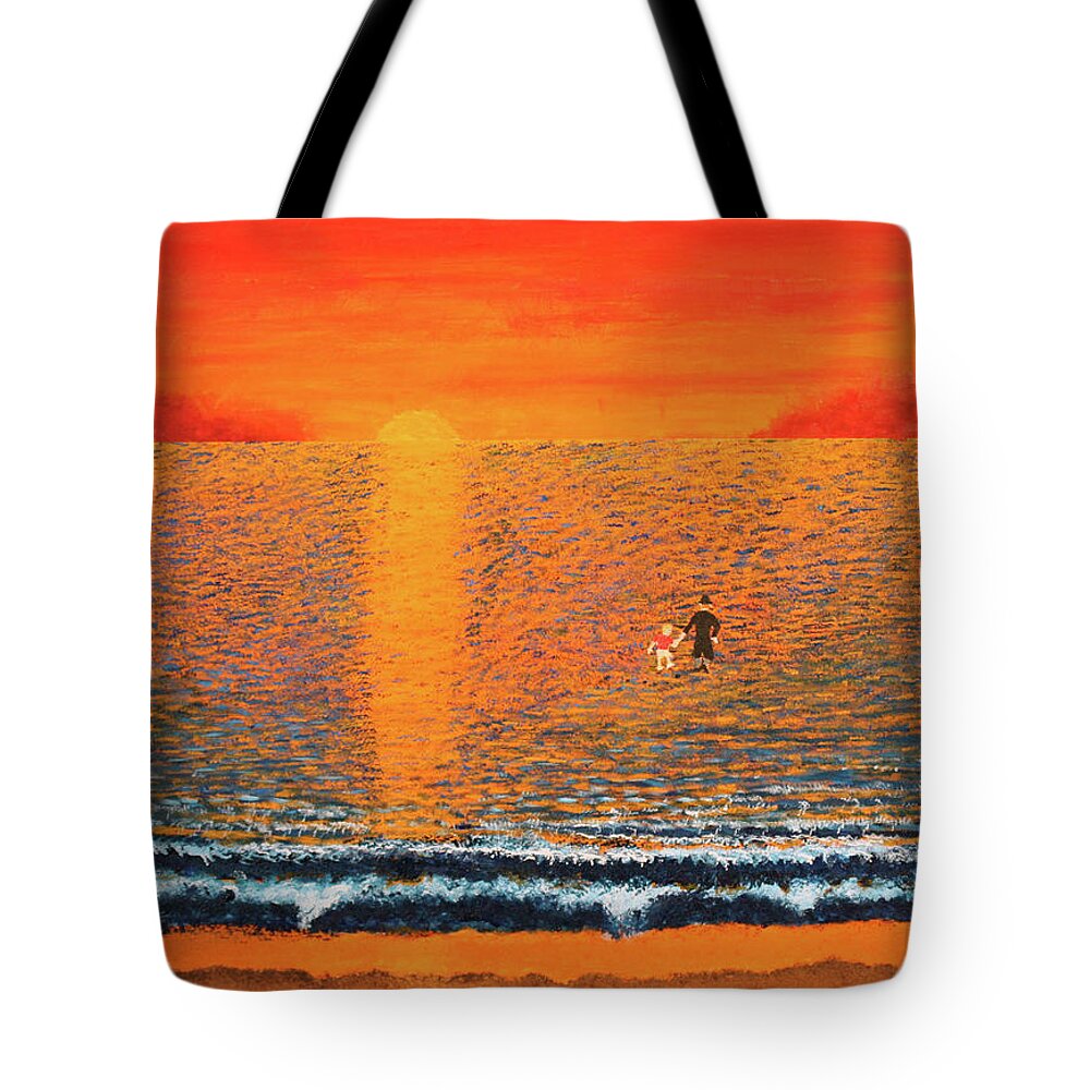 Modern Art Tote Bag featuring the painting Crossing Over by Thomas Blood
