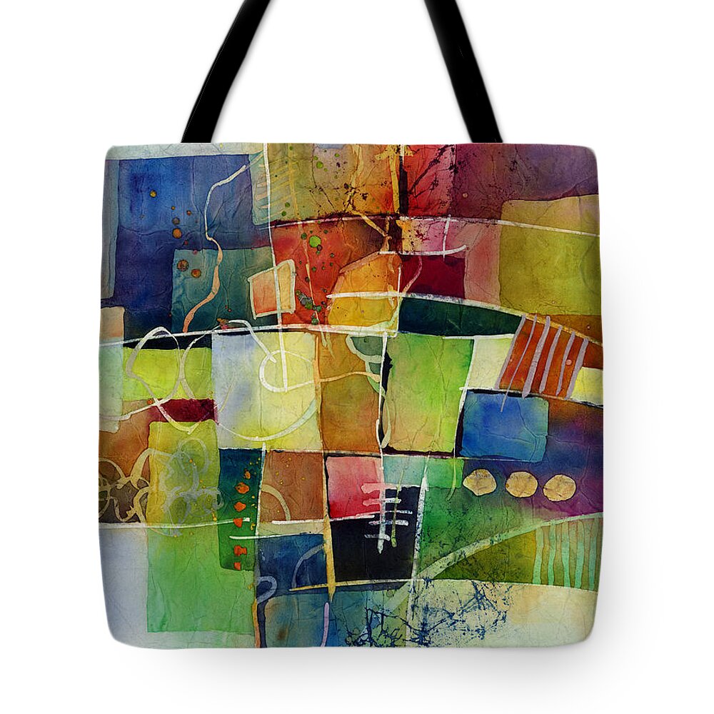 Abstract Tote Bag featuring the painting Crossroads 2 by Hailey E Herrera