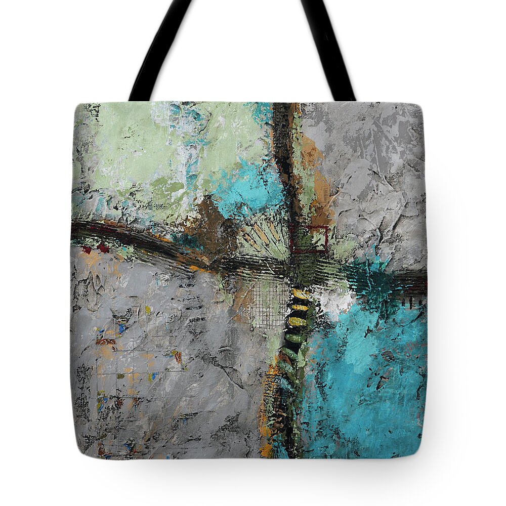 Original Tote Bag featuring the painting Crossroads by Jim Benest