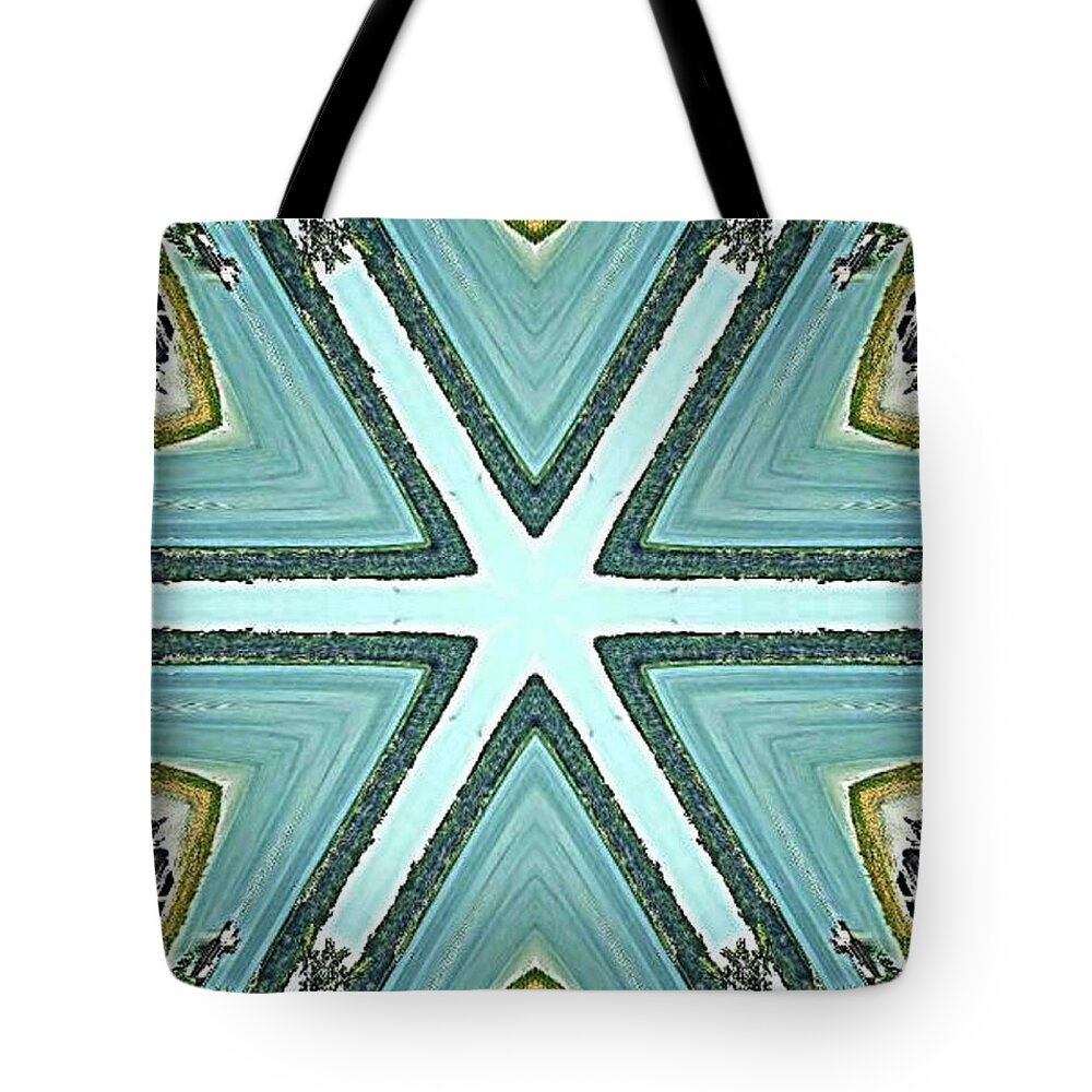 Abstract Tote Bag featuring the digital art Crossroads by Stacie Siemsen